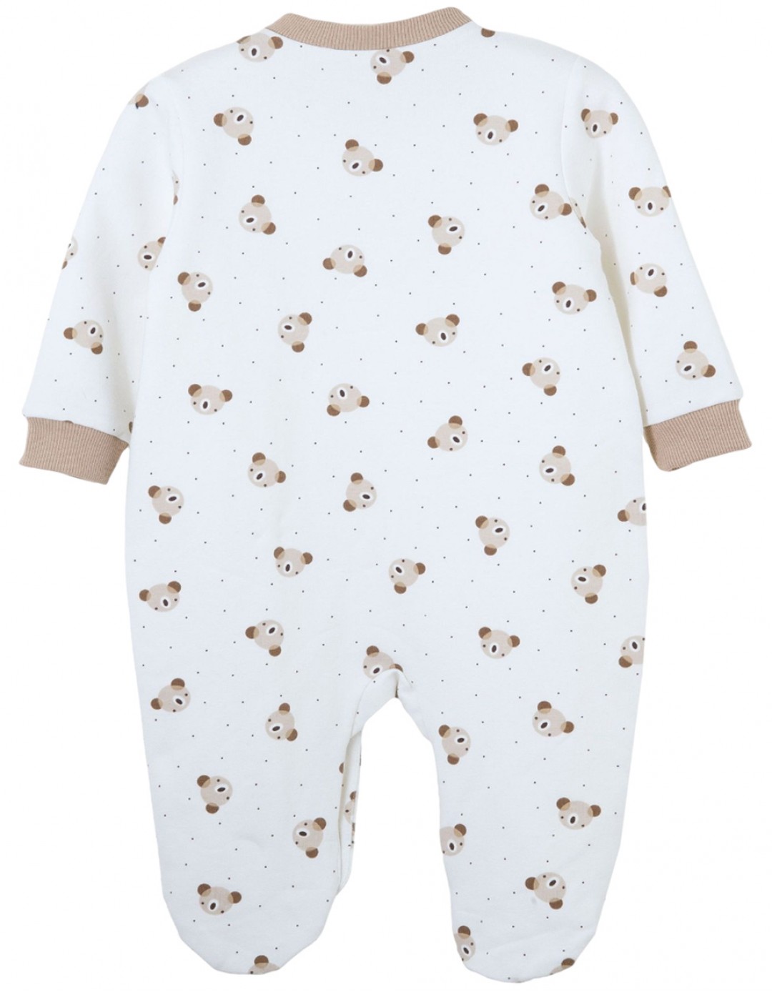 Βρεφικό φορμάκι εκρού Babylon με αρκουδάκια και σετ σαλιάρα γαντάκια