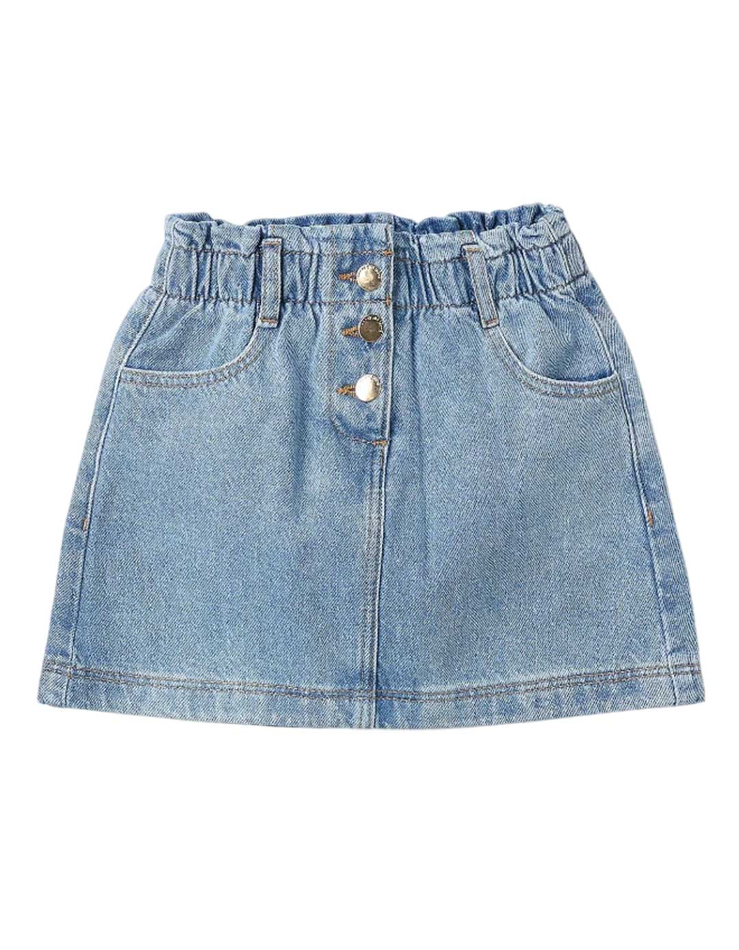  Παιδική τζιν φούστα με ελαστική μέση και κουμπιά Zippy.Slim Fit.
