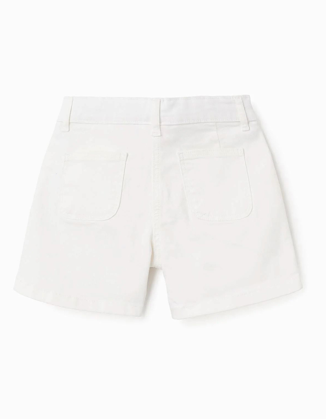 Λευκή Παιδική Φούστα-Σορτς Zippy από Βαμβακερό Twill.Slim Fit. Λευκή Παιδική Φούστα-Σορτς Zippy από Βαμβακερό Twill.Slim Fit.