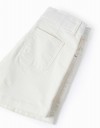 Λευκή Παιδική Φούστα-Σορτς Zippy από Βαμβακερό Twill.Slim Fit. Λευκή Παιδική Φούστα-Σορτς Zippy από Βαμβακερό Twill.Slim Fit.