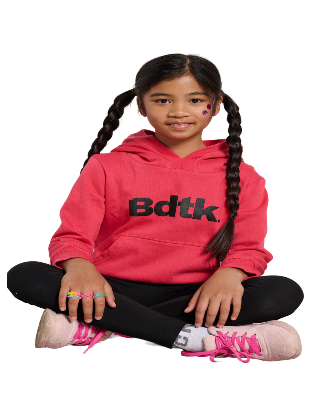 Παιδικό φούτερ με κουκούλα Bodytalk για κορίτσι, γρεναδίνη, Regular Fit, 70% βαμβάκι, 30% πολυεστέρας.