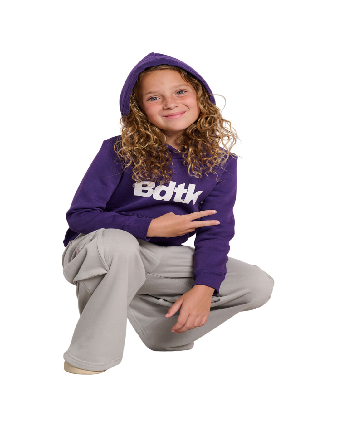 Παιδικό φούτερ με κουκούλα Bodytalk για κορίτσι, μωβ, Regular Fit, 70% βαμβάκι, 30% πολυεστέρας.	