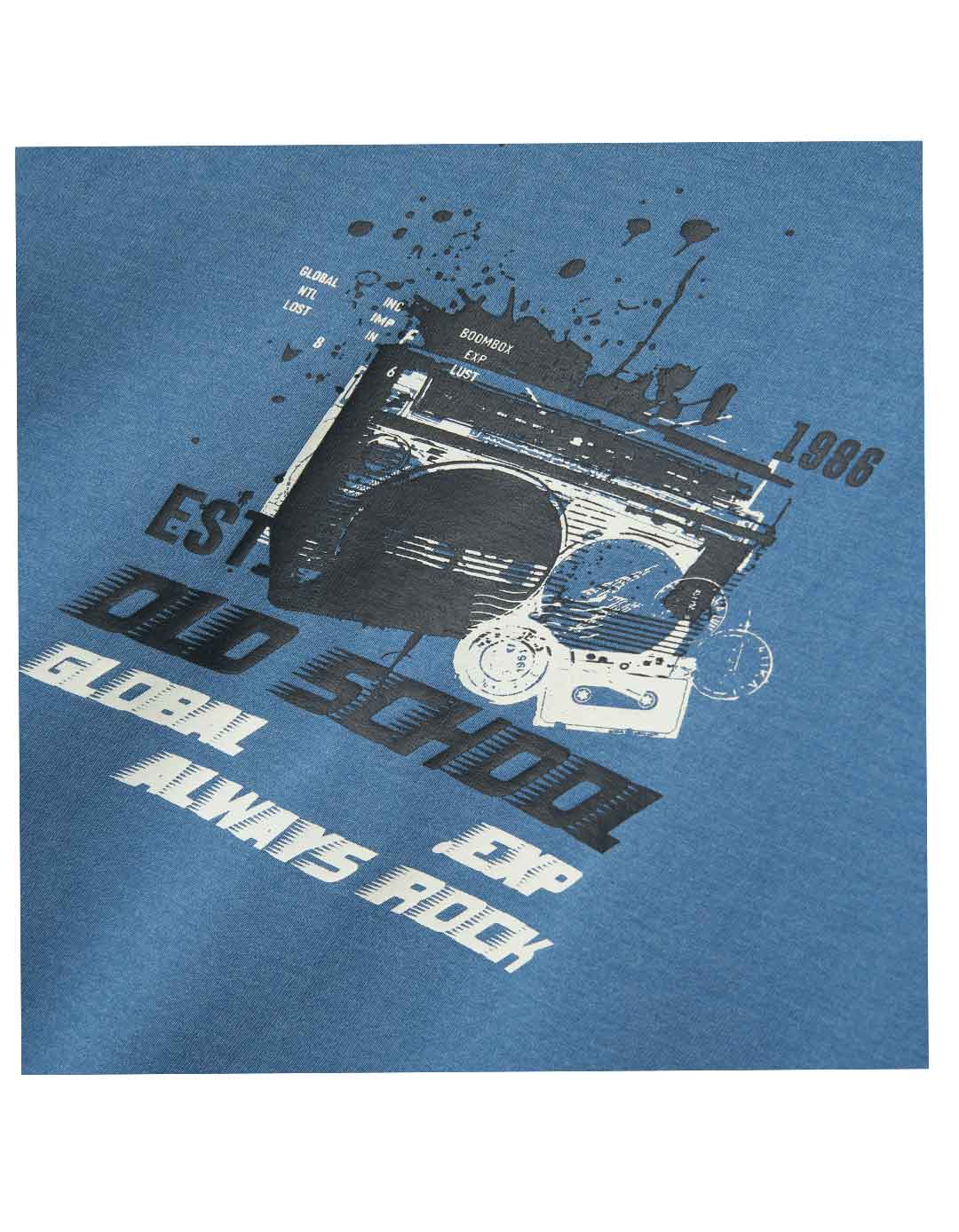 Φούτερ αγορίστικο μπλε ραφ χωρίς χνούδι Name It