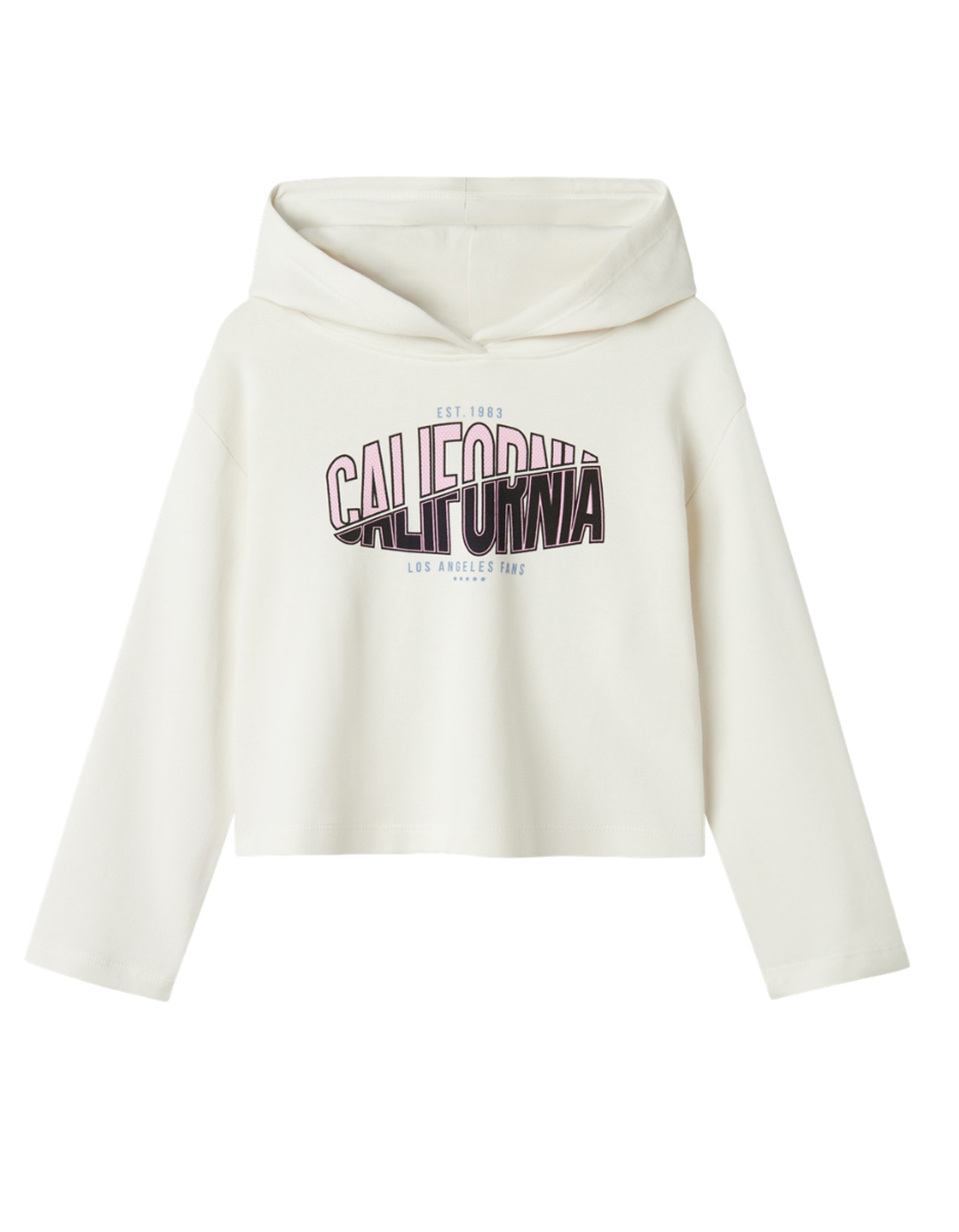 Παιδικό φούτερ με κουκούλα χωρίς χνούδι, για κορίτσια, λευκό, Regular Fit, 100% βαμβάκι.