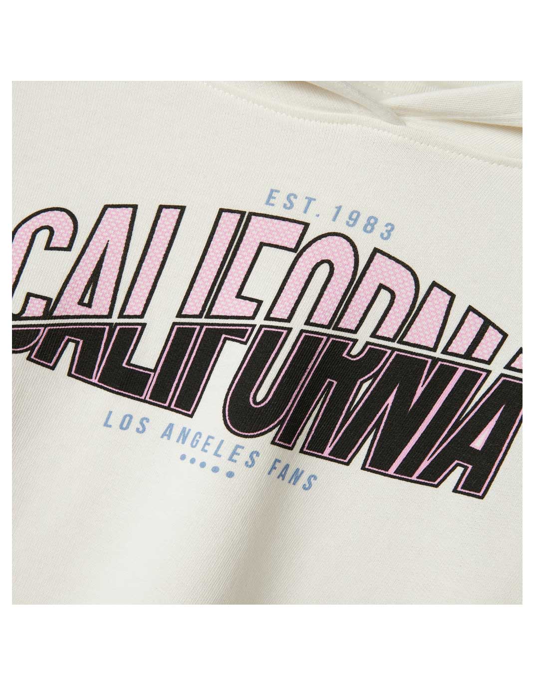 Παιδικό φούτερ χωρίς χνούδι Name It λευκό για κορίτσι με στάμπα California