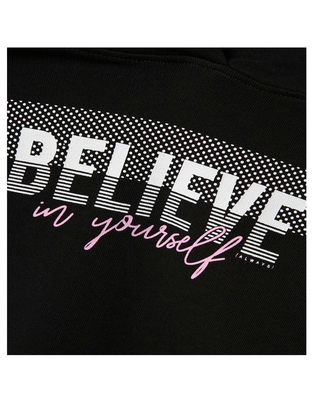 Παιδικό φούτερ με κουκούλα και τύπωμα Believe – Name It – Μαύρο