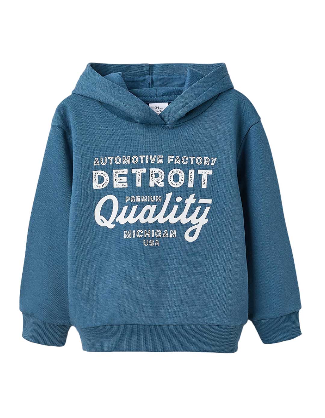 Παιδικό φούτερ με κουκούλα, για αγόρια, τυρκουάζ, Slim Fit, 40% βαμβάκι-60% πολυεστέρας.