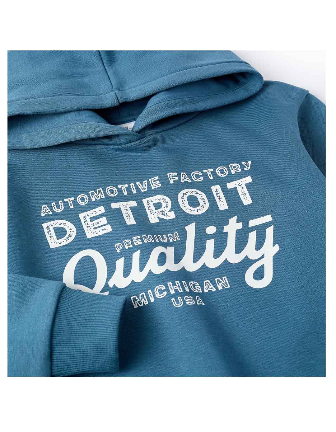 Παιδικό φούτερ με κουκούλα, για αγόρια, τυρκουάζ, Slim Fit, 40% βαμβάκι-60% πολυεστέρας.