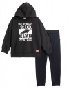 Φόρμα φούτερ με κουκούλα Funky Kids αγόρι 6-16 ετών μαύρη