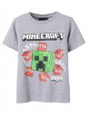 Γκρι Παιδικό Μπλουζάκι Minecraft με Στάμπα Creeper Zippy.Slim Fit.100% Bαμβάκι.