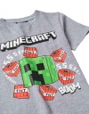 Γκρι Παιδικό Μπλουζάκι Minecraft με Στάμπα Creeper Zippy.Slim Fit.100% Bαμβάκι.