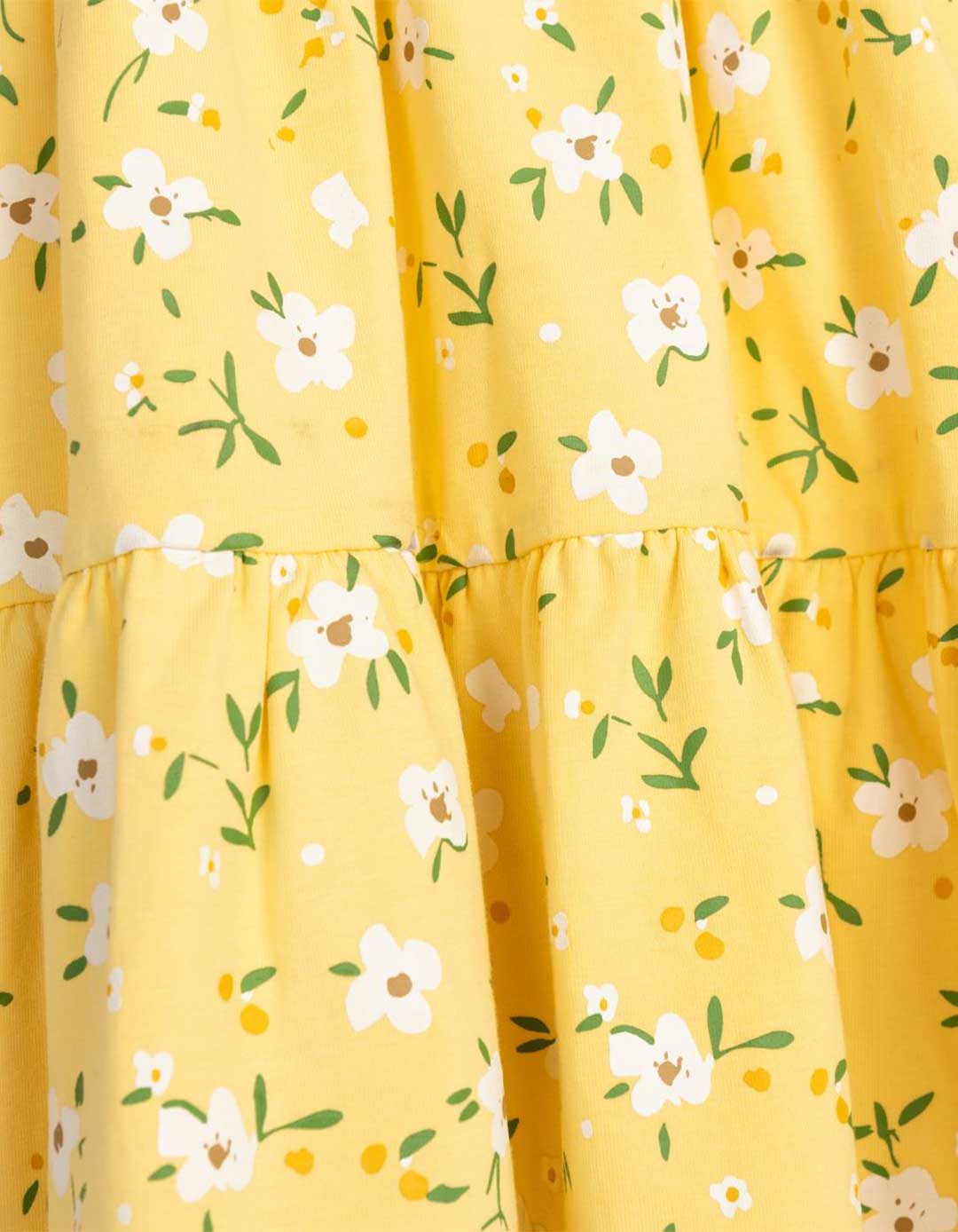 Κοριτσίστικο Κίτρινο Μακό Φόρεμα με Τιράντες και Λουλουδάτο Σχέδιο,95%cotton5%elastan.Regular Fit  – For Funky Kids Κοριτσίστικο Κίτρινο Μακό Φόρεμα με Τιράντες και Λουλουδάτο Σχέδιο,95%cotton5%elastan.Regular Fit  – For Funky Kids