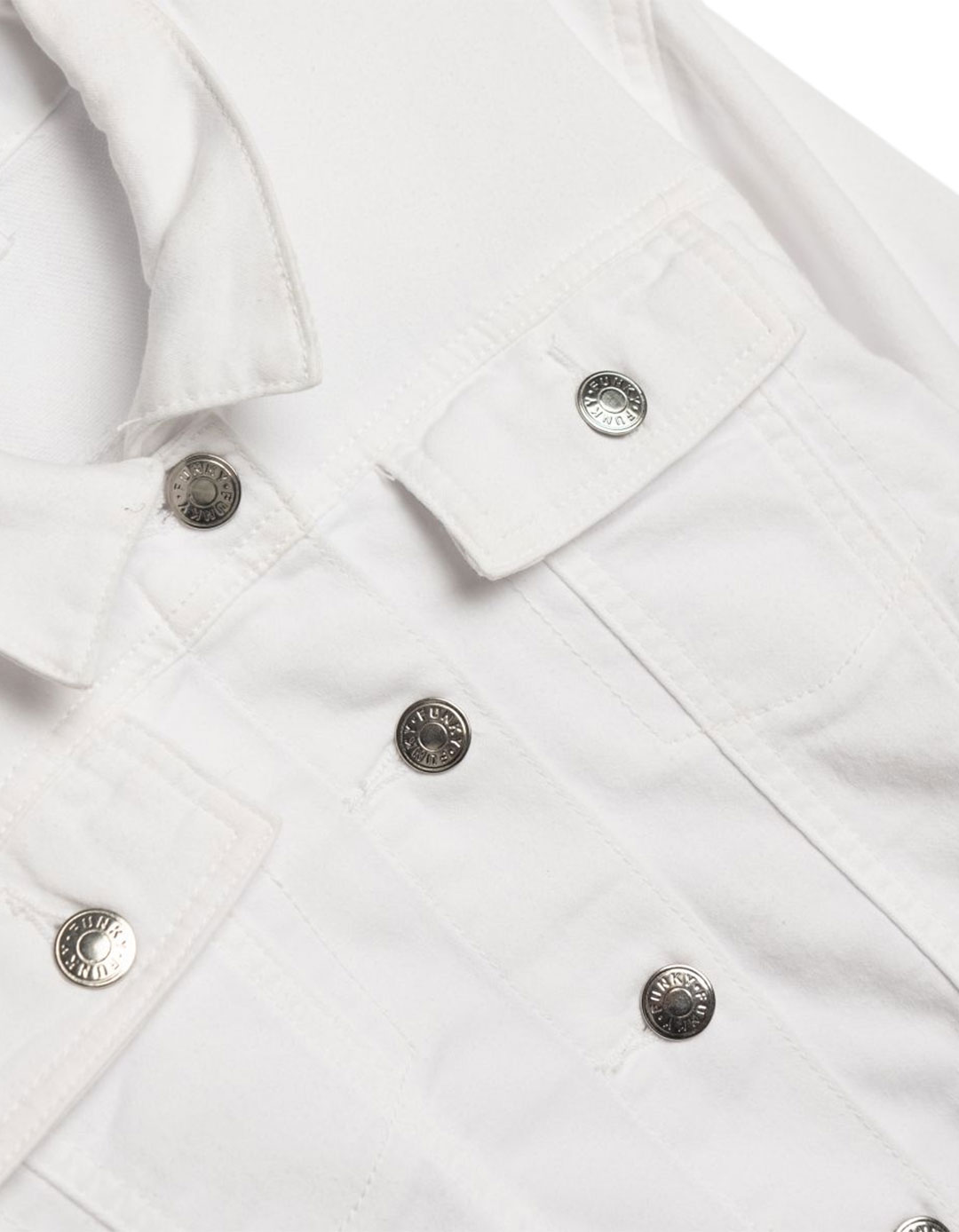 Παιδικό Λευκό Τζιν Τζάκετ με Τσέπες και Κουμπιά – Funky Kids,98%cotton-2%elastan. Παιδικό Λευκό Τζιν Τζάκετ με Τσέπες και Κουμπιά – Funky Kids,98%cotton-2%elastan.