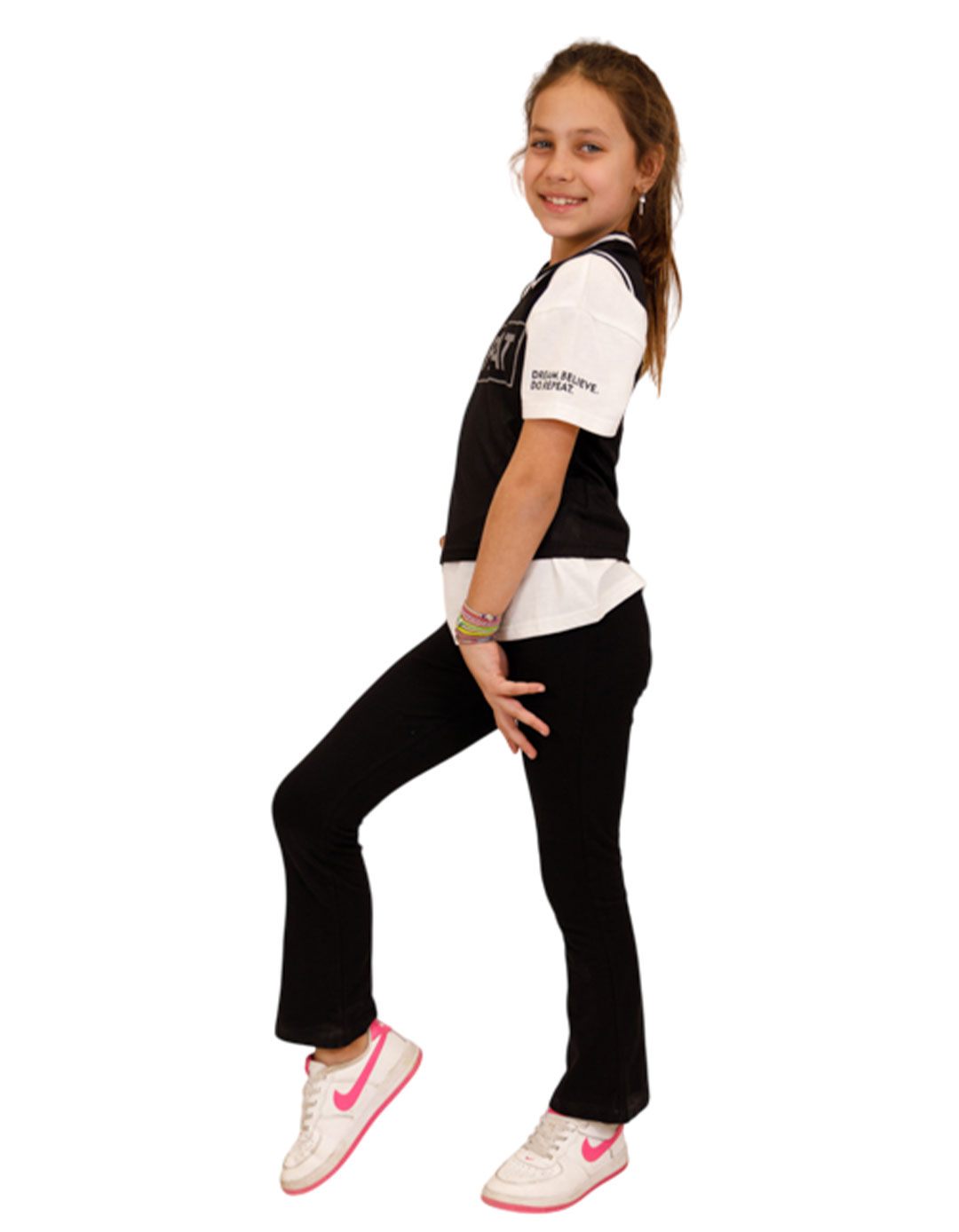 σετ κοριτσι αθλητικο repeat 3 τεμαχια μαυρο λευκο