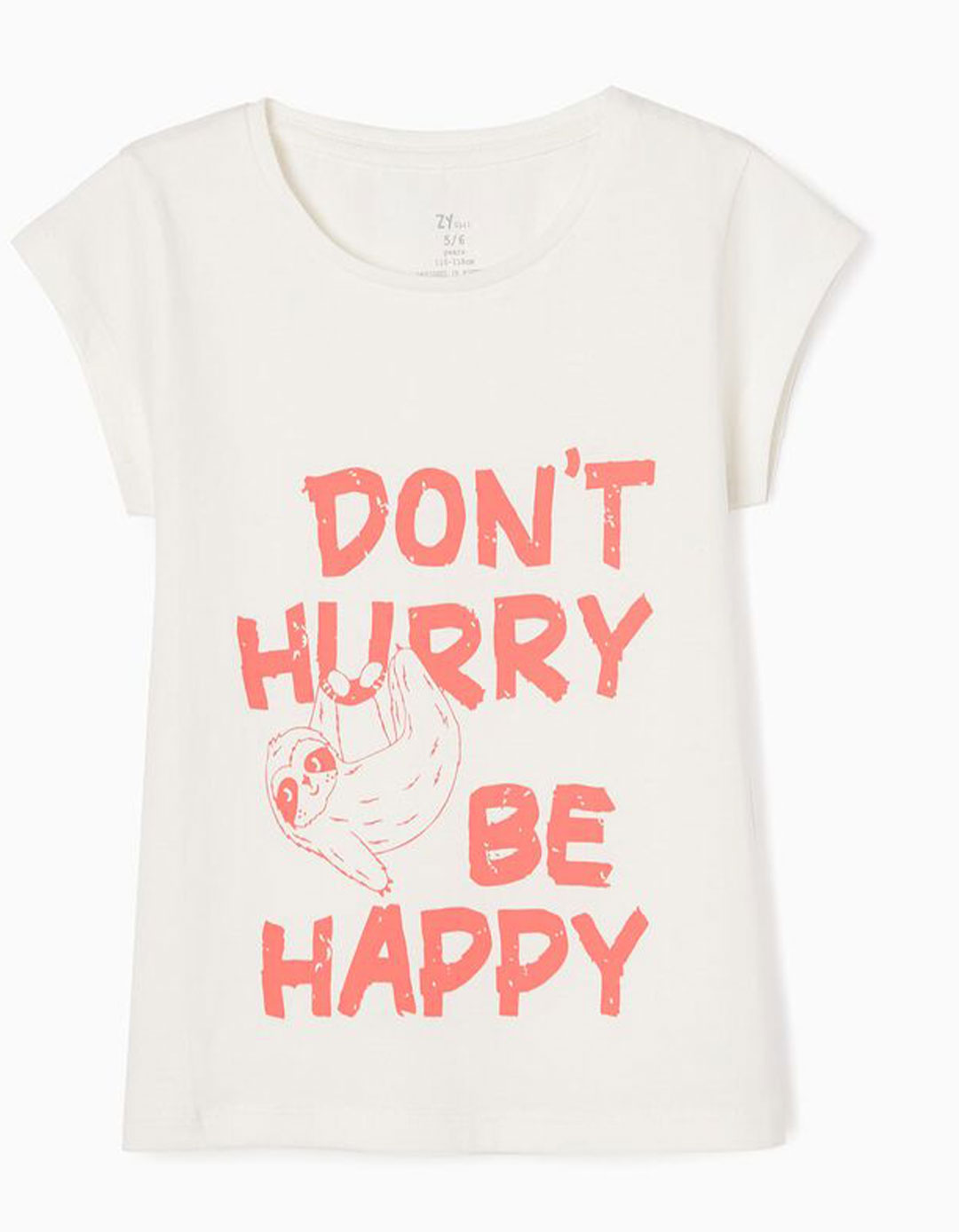 Λευκό κοντομάνικο μπλουζάκι για κορίτσια zippy, Slim Fit, 100% βαμβάκι. Λευκό κοντομάνικο μπλουζάκι για κορίτσια zippy, Slim Fit, 100% βαμβάκι.