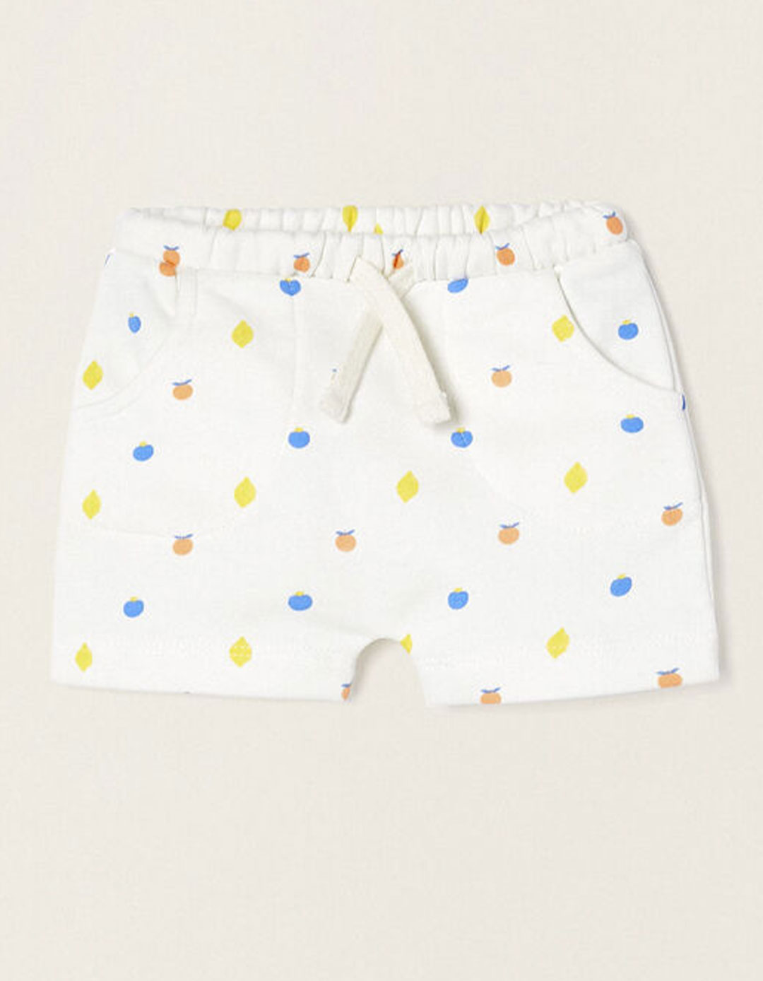 Λευκό σορτς για νεογέννητα αγόρια, Slim Fit, 100% βαμβάκι.