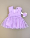 Παιδικό Φόρεμα Λιλά με Τούλι και Ασορτί Αξεσουάρ Μαλλιών,30%COTTON70%POL.Regular Fit.