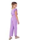 Σετ κοριτσιού με ένα ώμο και παντελόνα σε μωβ απόχρωση,30%lin70%visc.Regular Fit. Σετ κοριτσιού με ένα ώμο και παντελόνα σε μωβ απόχρωση,30%lin70%visc.Regular Fit.