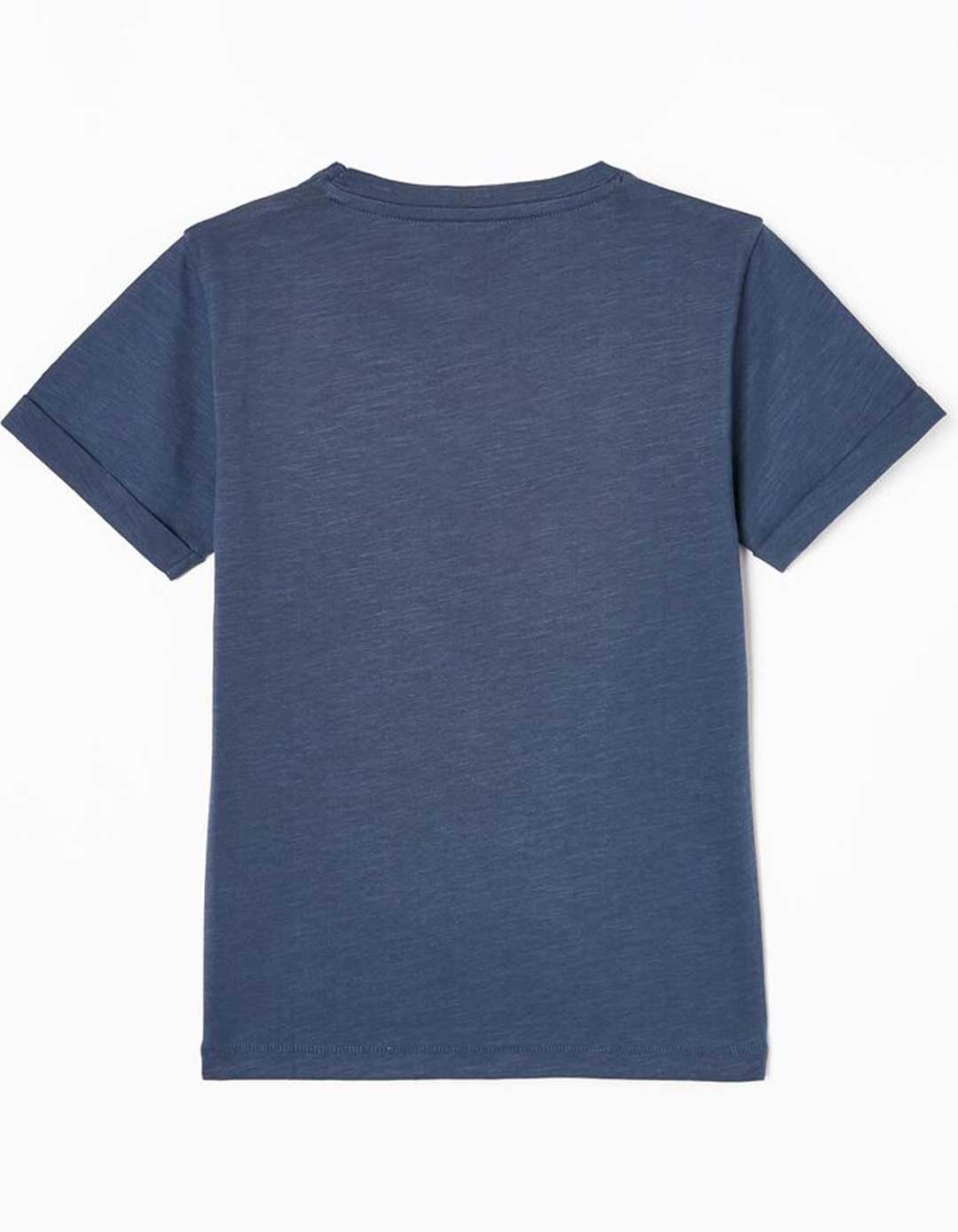 Μπλε κοντομάνικο μπλουζάκι για αγόρια, Slim Fit, 100% βαμβάκι. Μπλε κοντομάνικο μπλουζάκι για αγόρια, Slim Fit, 100% βαμβάκι.