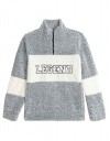 Παιδική μακρυμάνικη μπλούζα για αγόρι, γκρι-εκρού, Regular Fit, 100% πολυεστέρας,