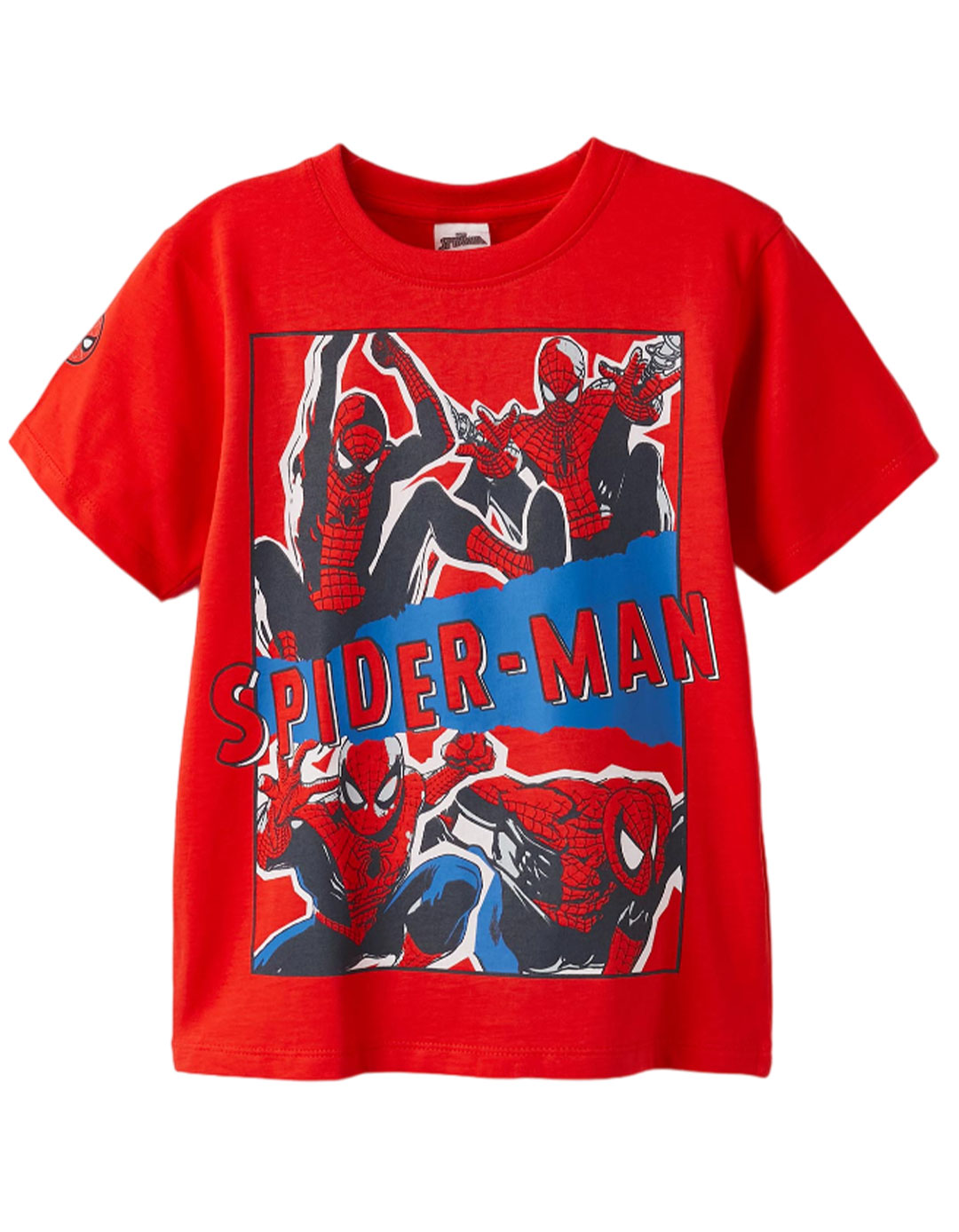 Κόκκινο κοντομάνικο μπλουζάκι Spider-Man για αγόρια, Slim Fit, 100% βαμβάκι.