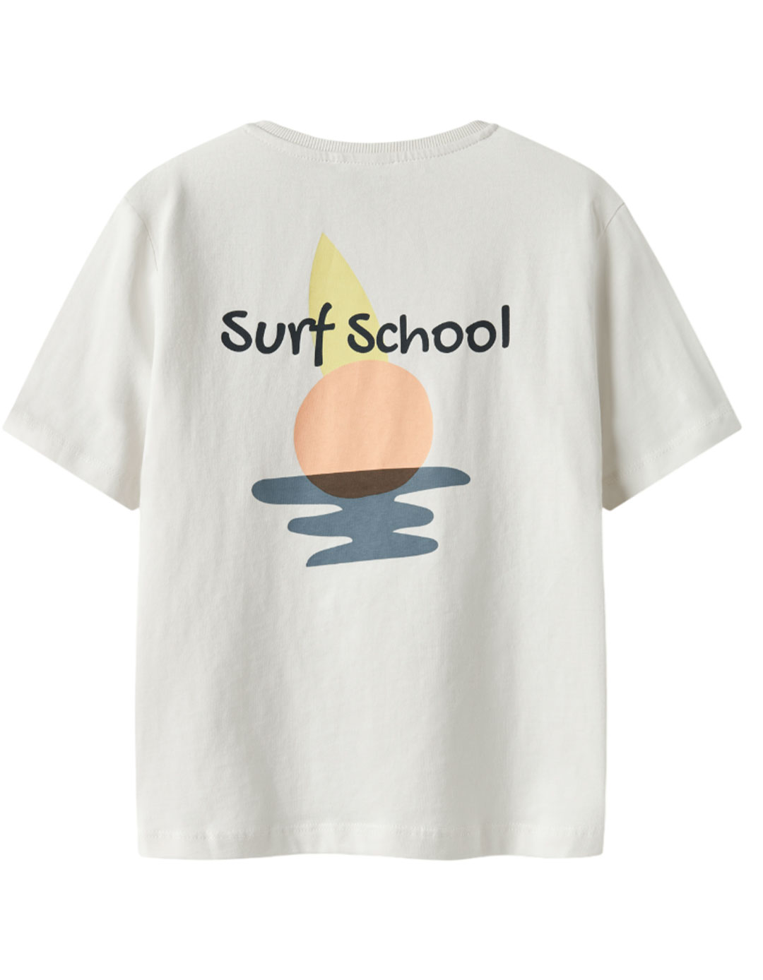 Παιδικό Μπλουζάκι Αγόρι Name It από 100% Βιολογικό Βαμβάκι, Εκρού.Regular Fit.