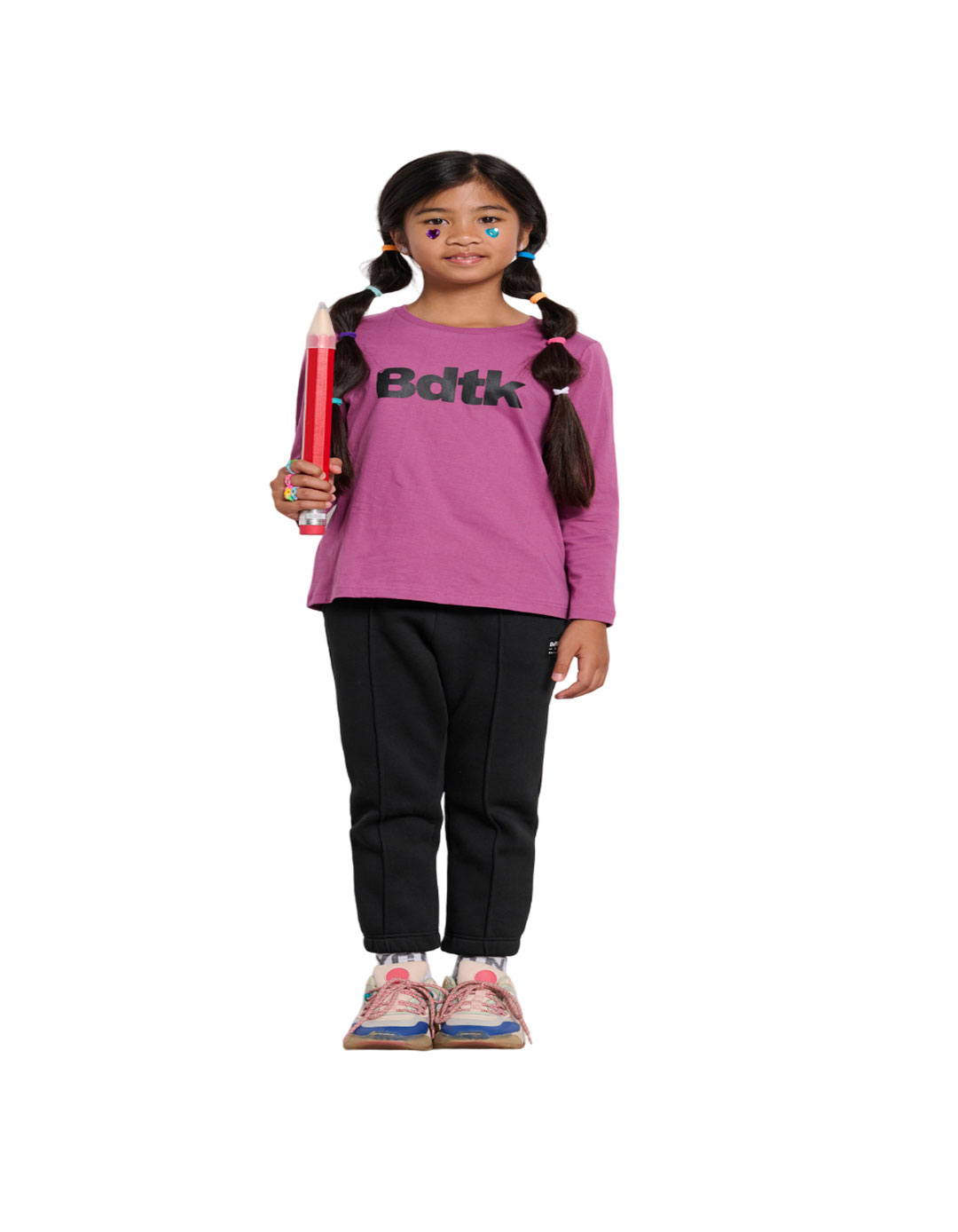 Παιδικό μακρυμάνικό μπλουζάκι Bodytalk για κορίτσι, ματζέντα, Regular Fit, 100% βαμβάκι.