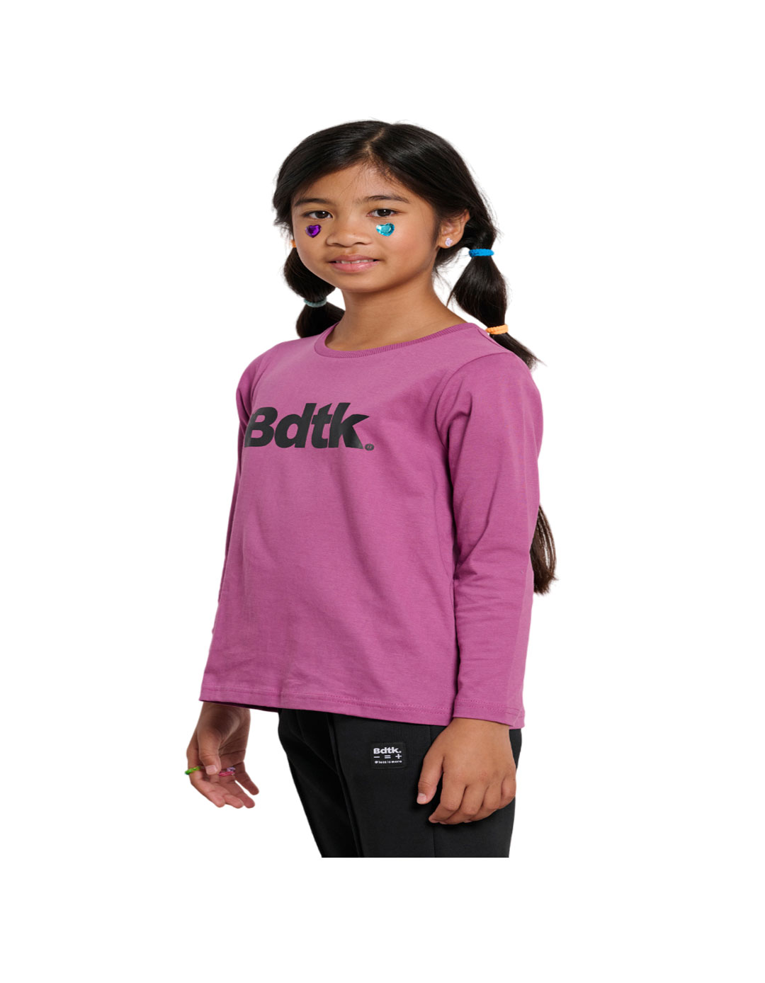 Παιδικό μακρυμάνικό μπλουζάκι Bodytalk για κορίτσι, ματζέντα, Regular Fit, 100% βαμβάκι.