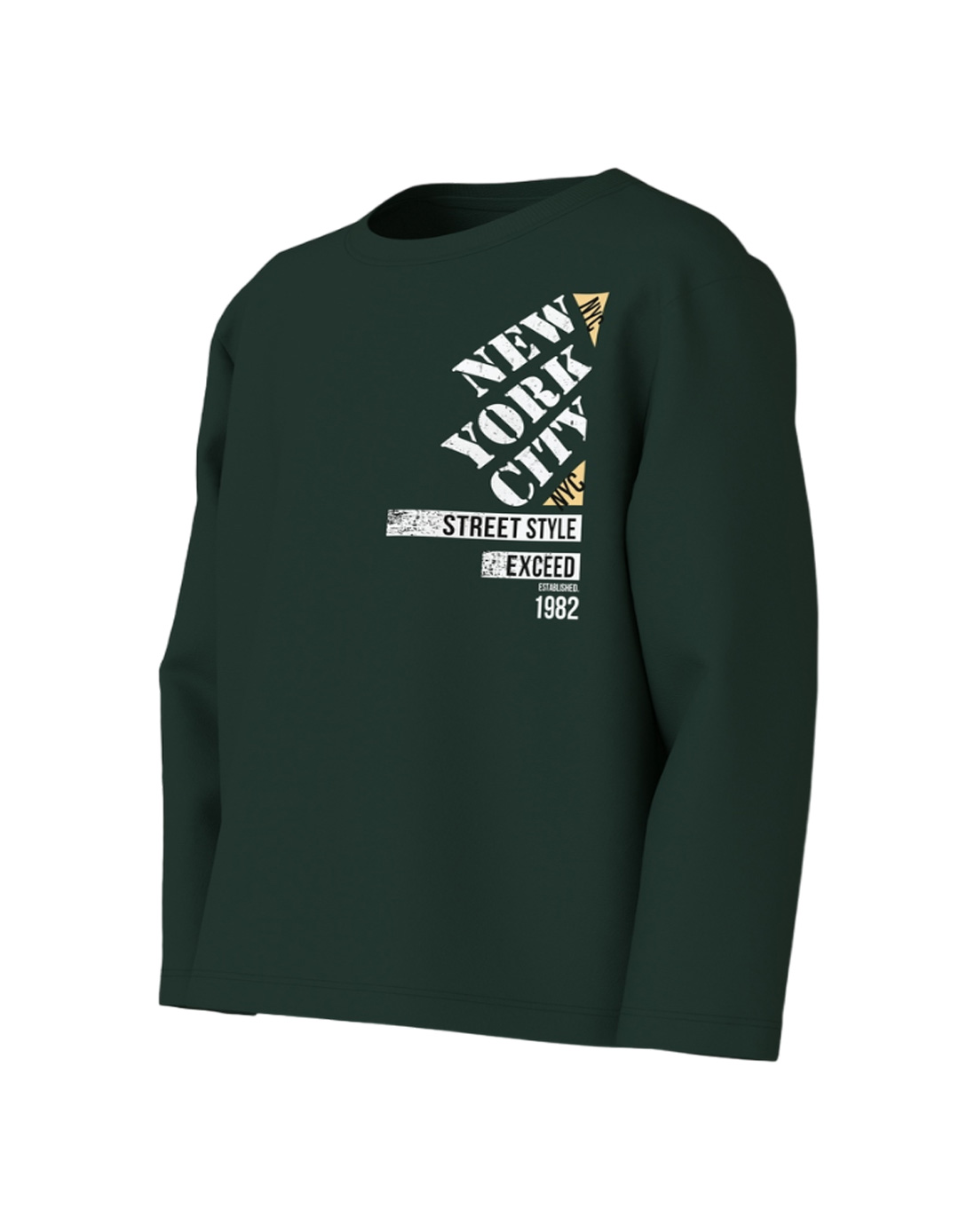 Παιδικό μακρυμάνικο μπλουζάκι για αγόρι, κυπαρισσί, Loose Fit, 100% βαμβάκι. Παιδικό μακρυμάνικο μπλουζάκι για αγόρι, κυπαρισσί, Loose Fit, 100% βαμβάκι.