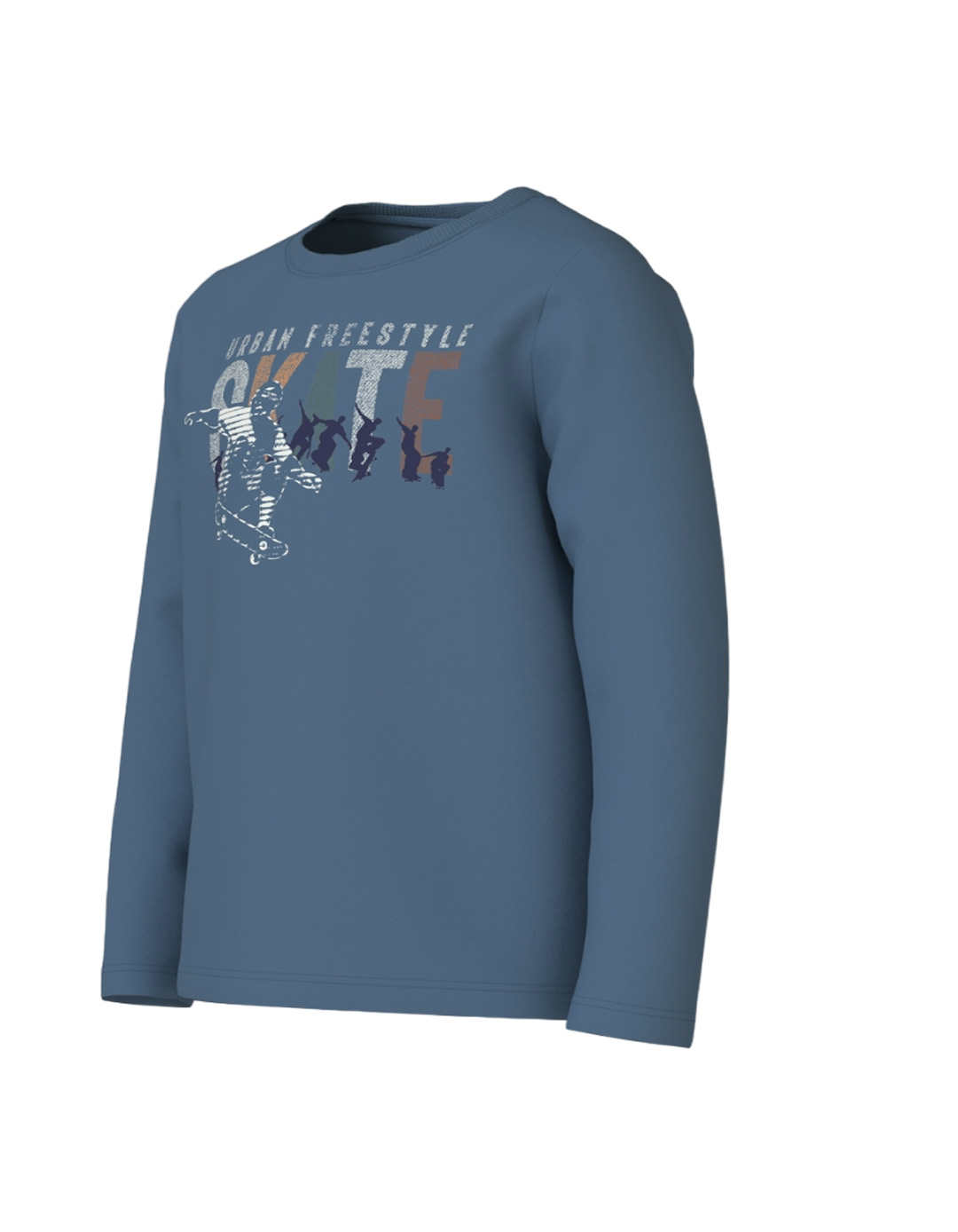 Παιδικό μακρυμάνικό μπλουζάκι για αγόρι, μπλε ραφ, Regular Fit, 100% βαμβάκι. Παιδικό μακρυμάνικό μπλουζάκι για αγόρι, μπλε ραφ, Regular Fit, 100% βαμβάκι.