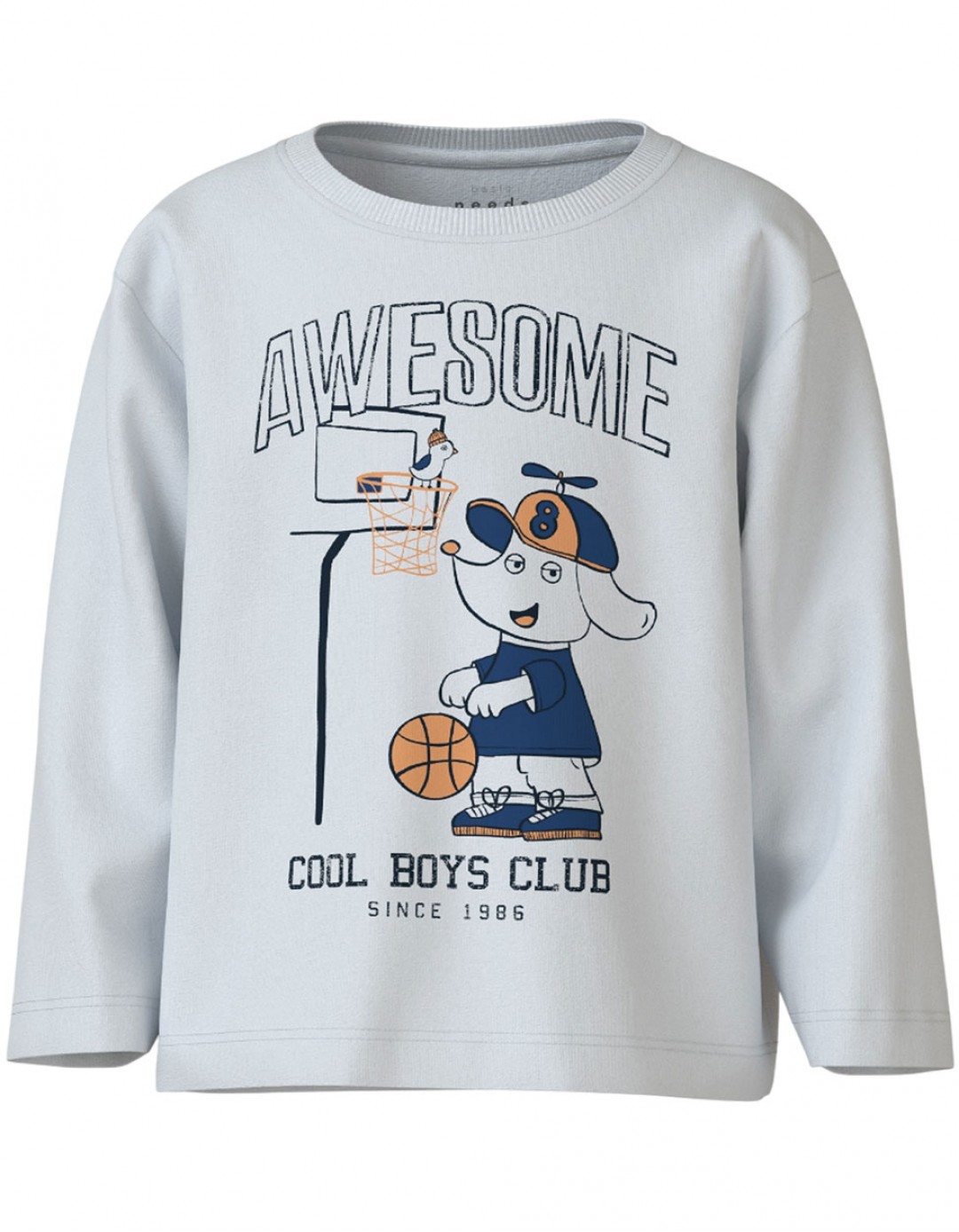 Παιδικό μακρυμάνικό μπλουζάκι για αγόρι, λευκό, Regular Fit, 100% βαμβάκι.