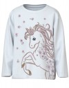 Παιδική μπλούζα Name It με μονόκερο - λευκή Μπλούζα μακρυμάνικη Name It με μονόκερο για κορίτσι