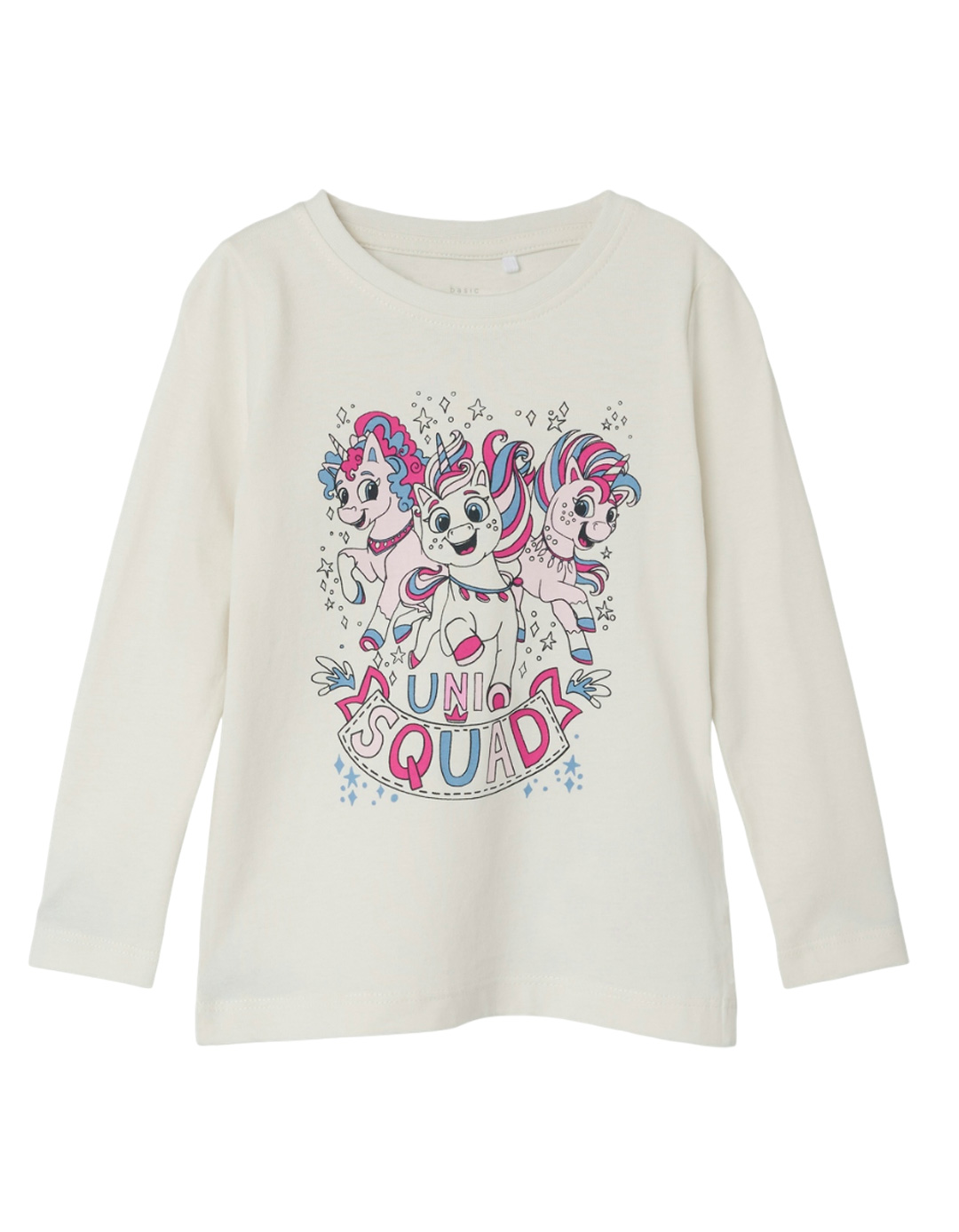 Παιδική μπλούζα μακρυμάνικη για κορίτσι, λευκή, Regular Fit, 100% βαμβάκι.