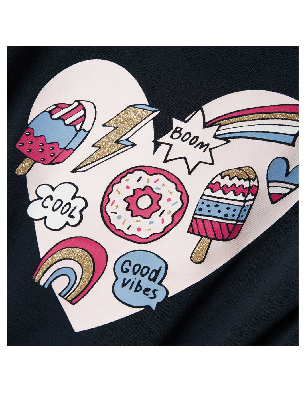 Παιδική μπλούζα μακρυμάνικη για κορίτσι, μπλε, Regular Fit, 95% βαμβάκι-5% ελαστίνη.