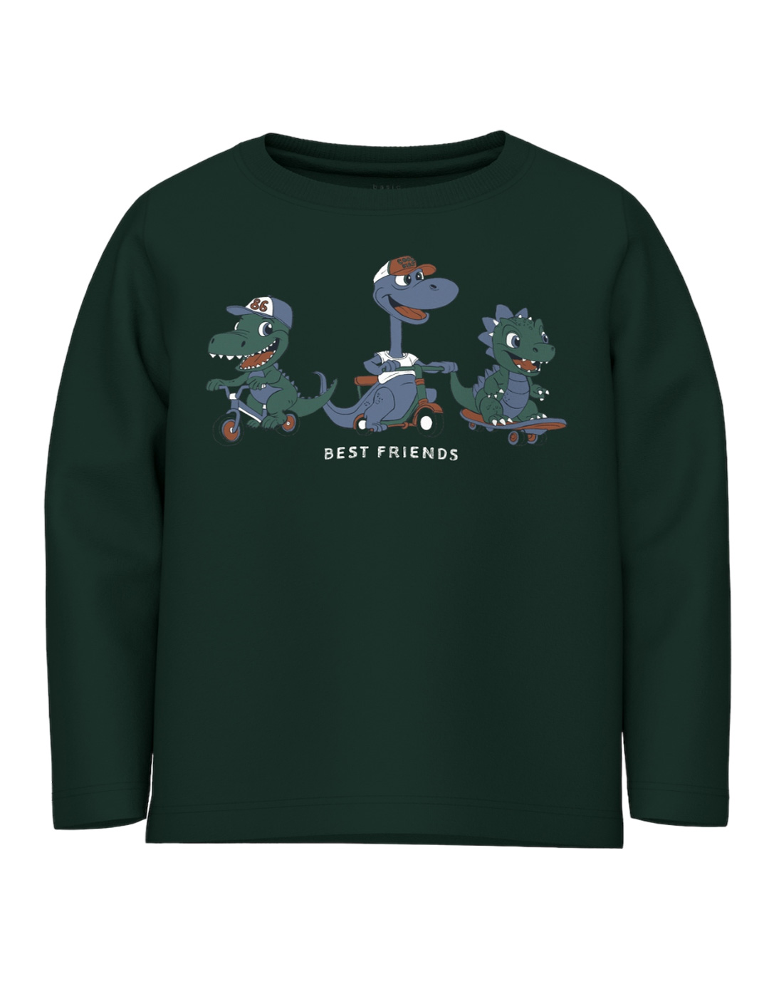 Παιδικό μακρυμάνικό μπλουζάκι για αγόρι, κυπαρισσί, Regular Fit, 95% βαμβάκι-5% ελαστίνη.