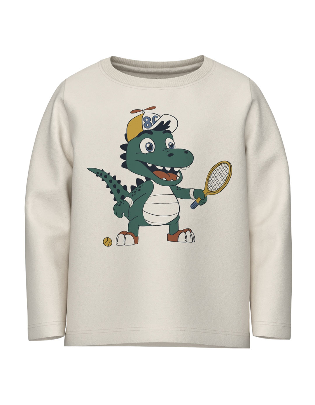 Παιδικό μακρυμάνικό μπλουζάκι για αγόρι, λευκό, Regular Fit, 95% βαμβάκι-5% ελαστίνη.