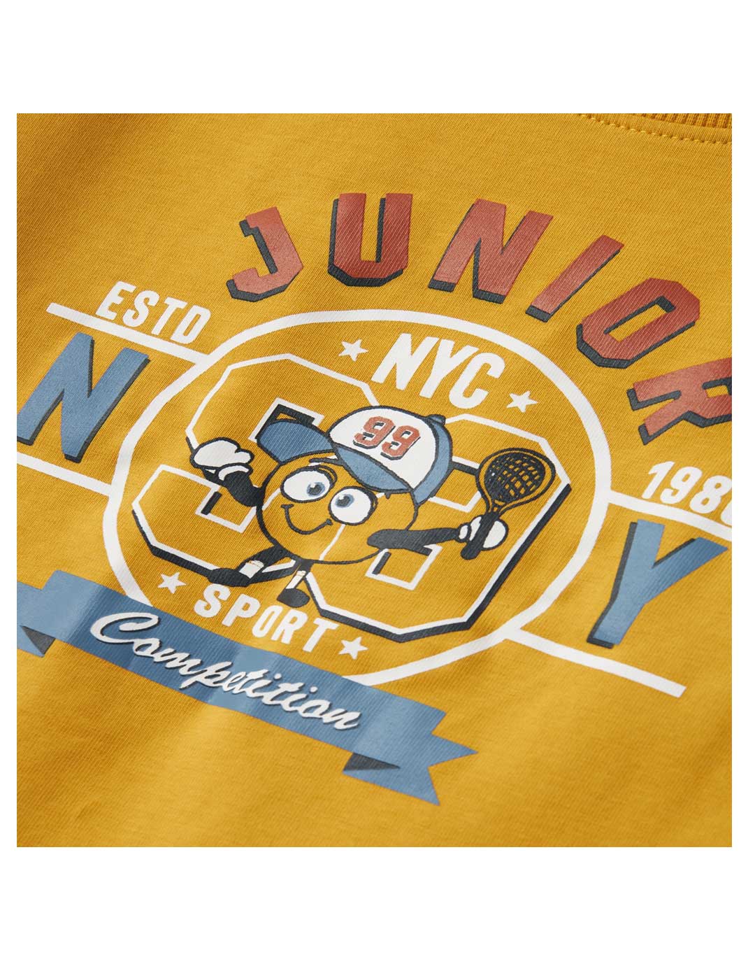 Μπλούζα Name It μακρυμάνικη μουσταρδί για αγόρι Παιδική μπλούζα αγοριού μουσταρδί με τύπωμα