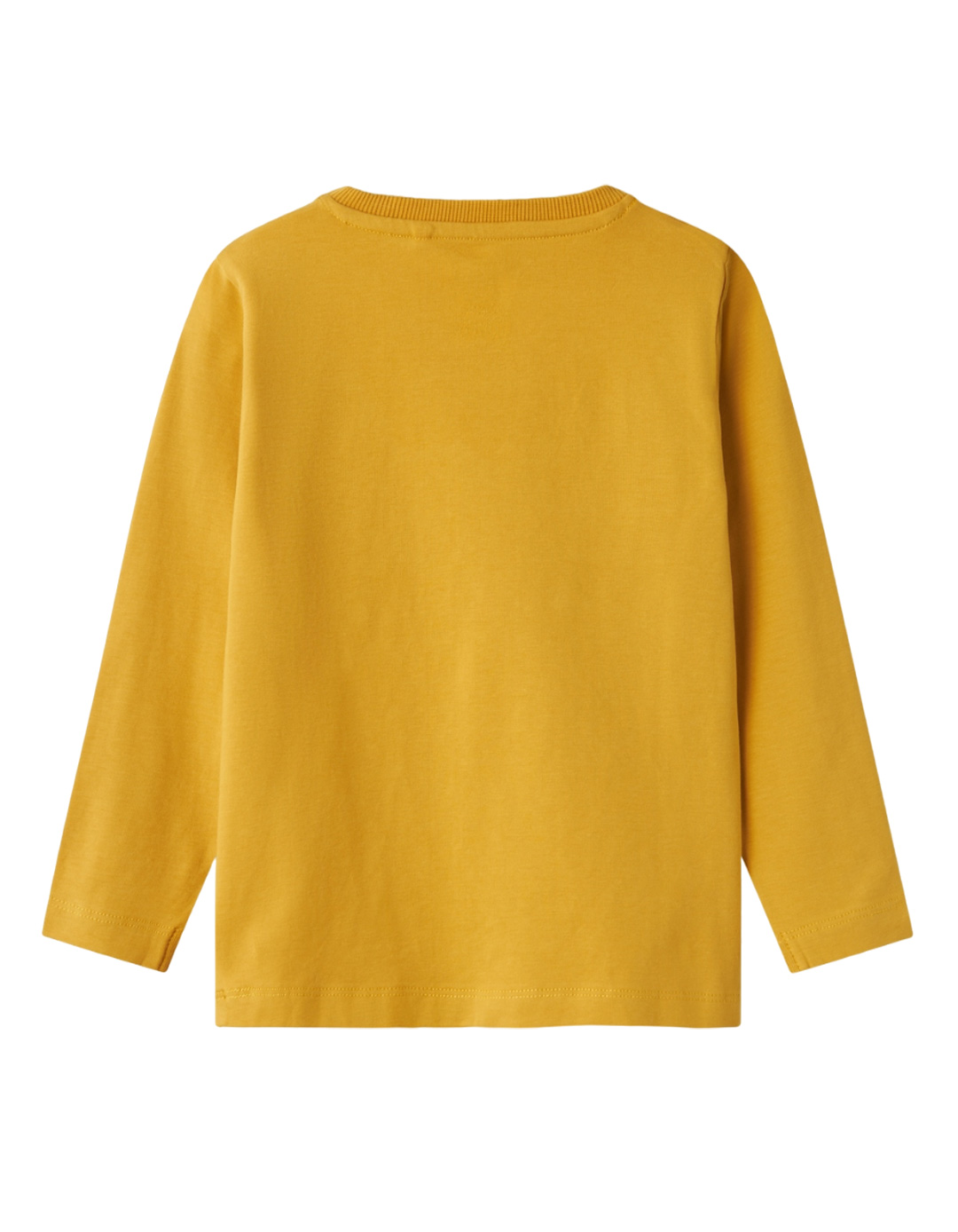 Μπλούζα Name It μακρυμάνικη μουσταρδί για αγόρι Παιδική μπλούζα αγοριού μουσταρδί με τύπωμα