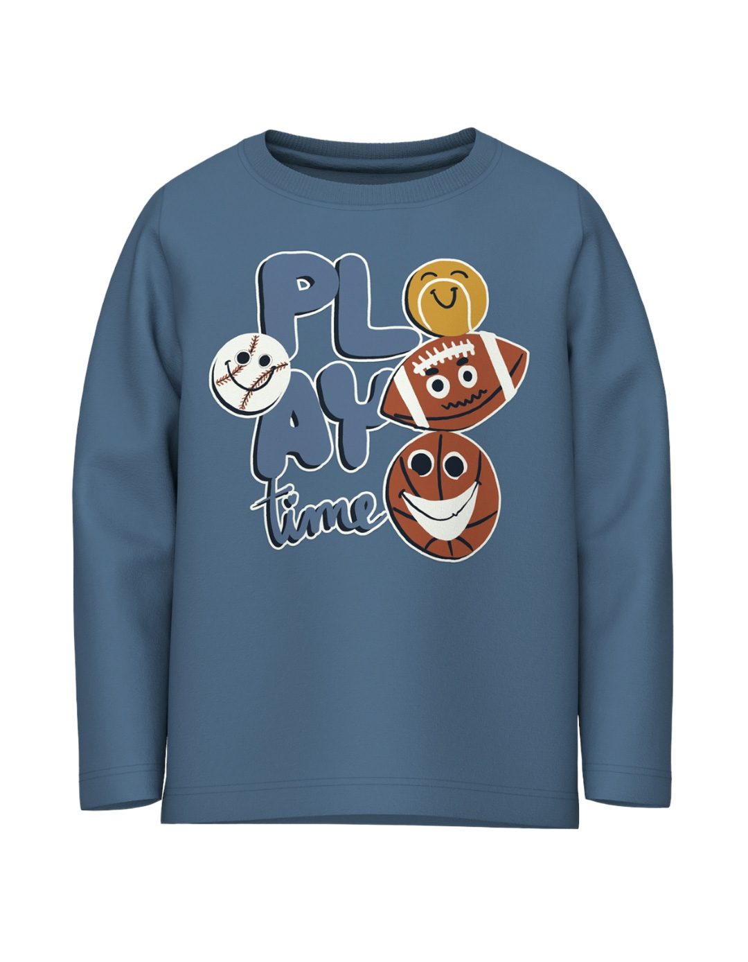 Παιδικό μακρυμάνικό μπλουζάκι για αγόρι, μπλε ραφ, Regular Fit, 95% βαμβάκι-5% ελαστίνη.