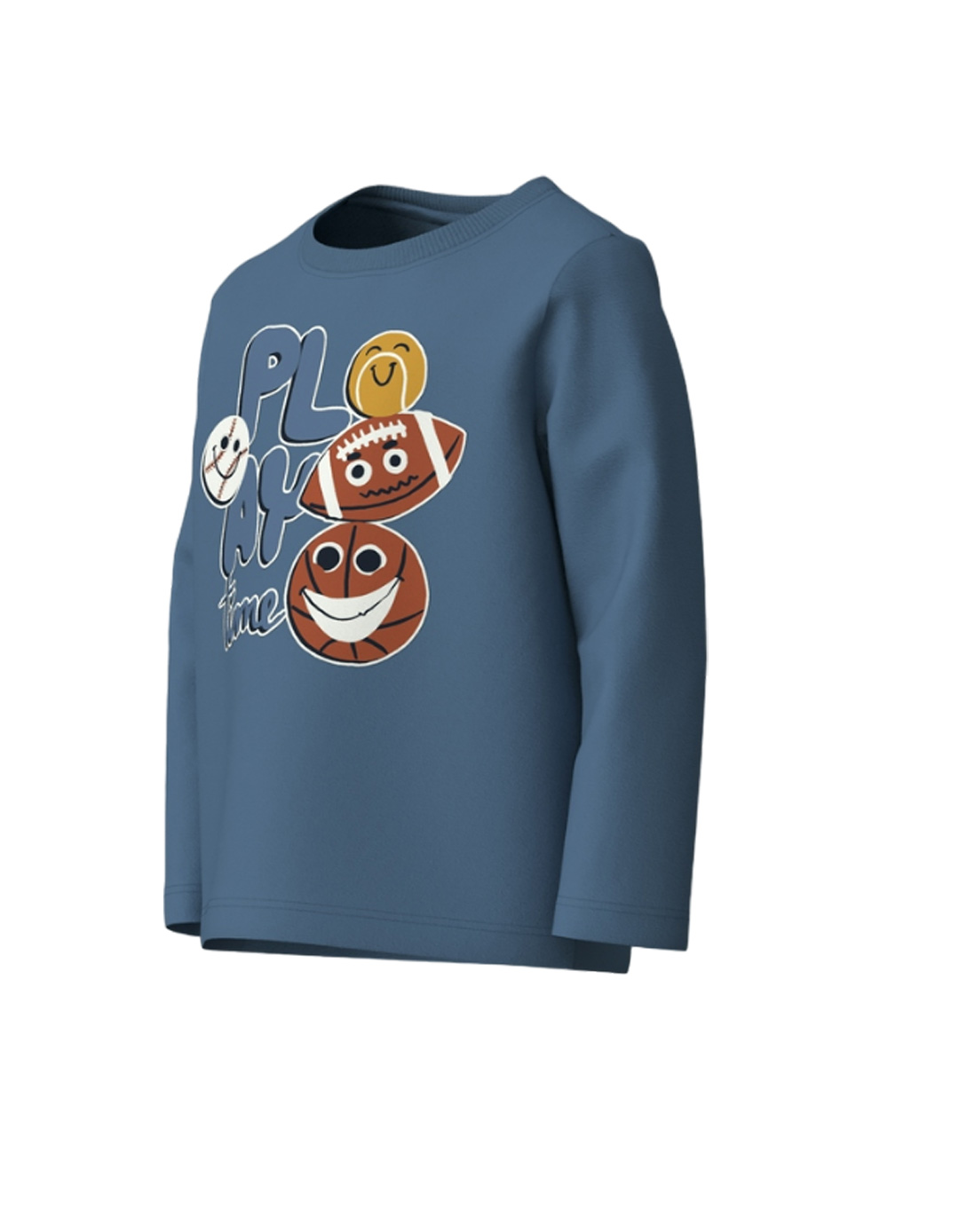 Μπλούζα Name It με τύπωμα μπάλες για αγόρι Παιδική μπλούζα αγοριού μπλε με τύπωμα play time