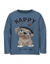 Μπλούζα Name It Happy Dog Μπλε Ραφ για Αγόρι Παιδική μπλούζα Name It με τύπωμα σκυλάκι Happy για αγόρι