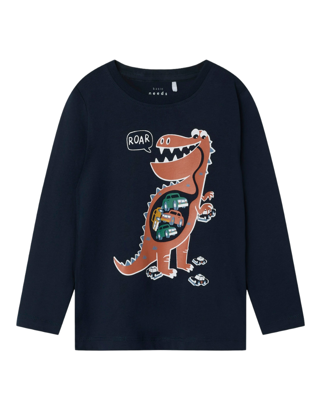 Παιδικό μακρυμάνικό μπλουζάκι για αγόρι, μπλε, Regular Fit, 100% βαμβάκι.