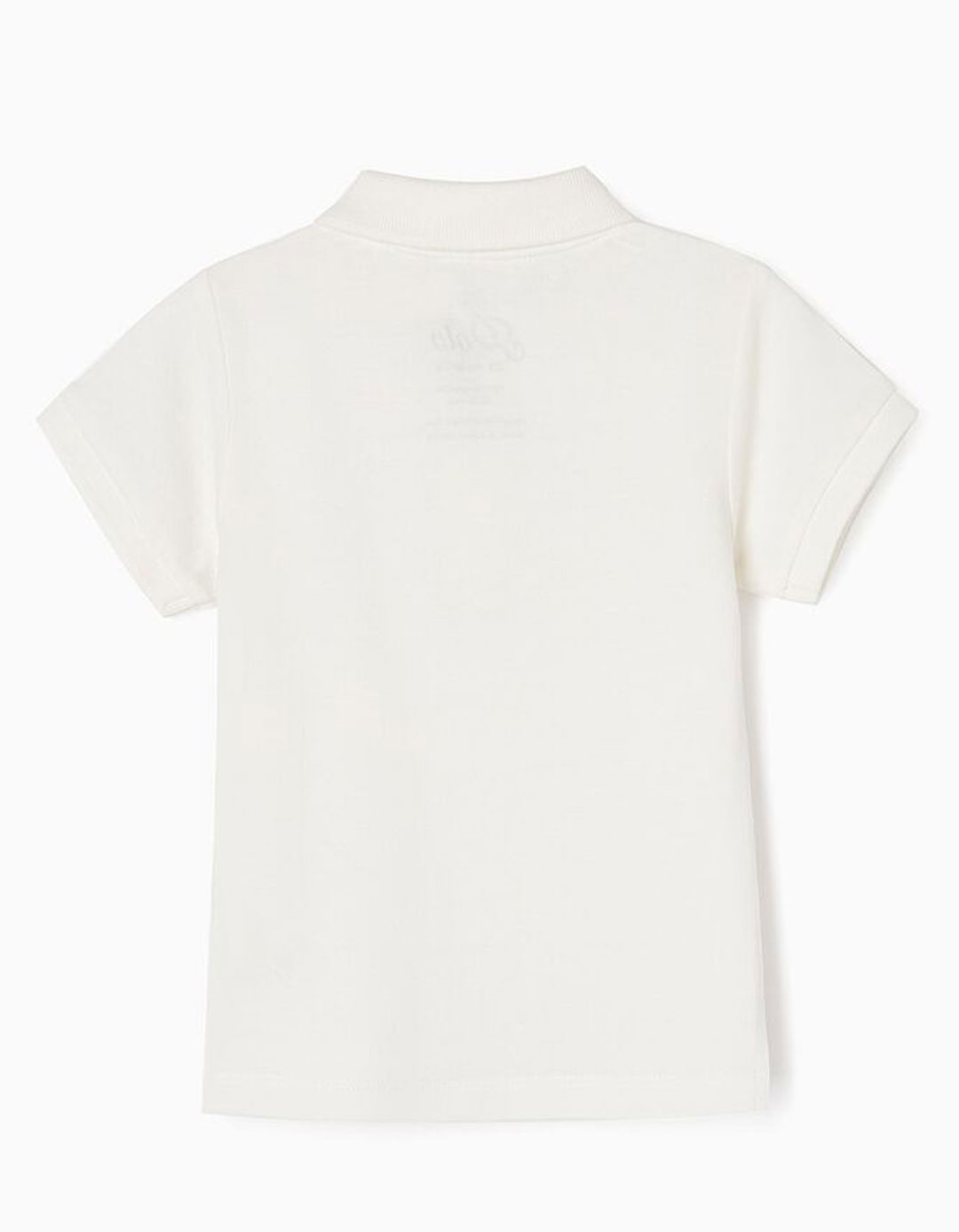 Λευκό κοντομάνικο μπλουζάκι πόλο για αγόρι, Slim Fit, 100% βαμβάκι.