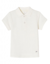 Λευκό κοντομάνικο μπλουζάκι πόλο για αγόρι, Slim Fit, 100% βαμβάκι.