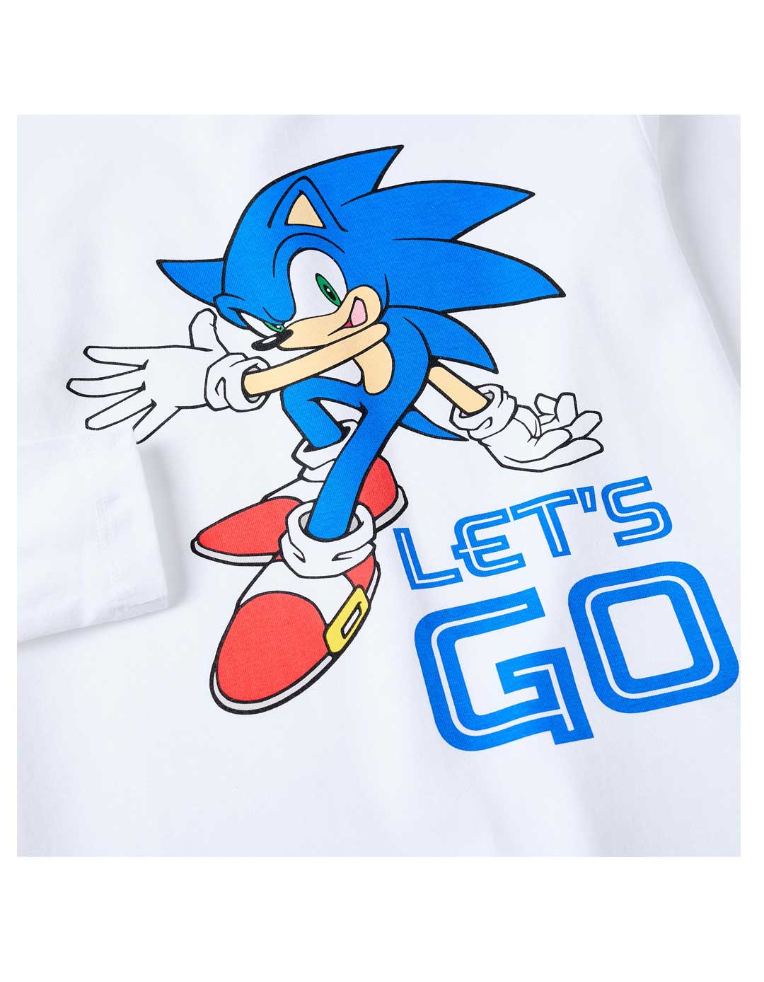 Παιδικό μακρυμάνικό μπλουζάκι για αγόρι Sonic, λευκό, Slim Fit, 100% βαμβάκι. Παιδικό μακρυμάνικό μπλουζάκι για αγόρι Sonic, λευκό, Slim Fit, 100% βαμβάκι.