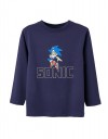 Παιδικό μακρυμάνικό μπλουζάκι για αγόρι Sonic, μπλε, Slim Fit, 100% βαμβάκι.