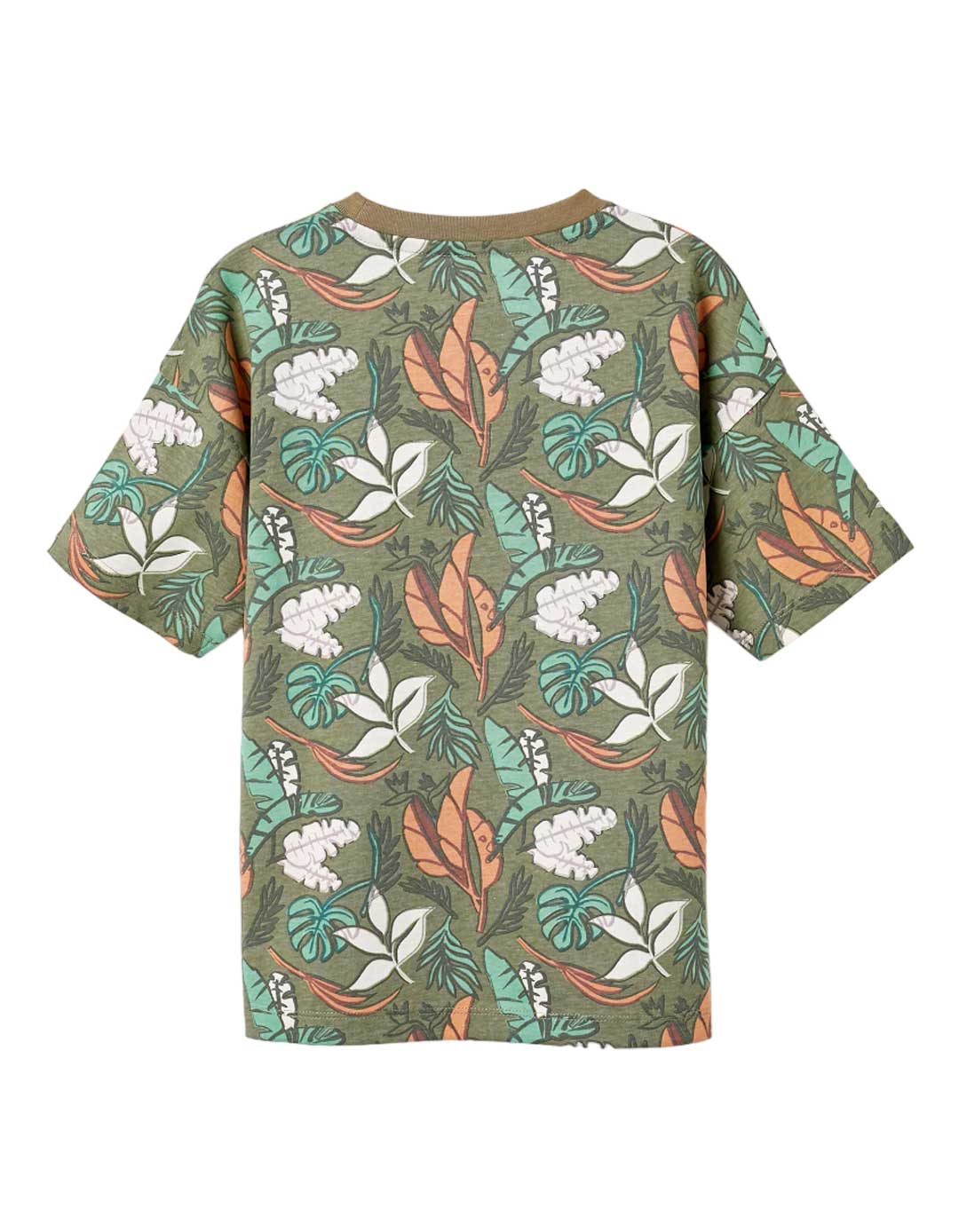 Παιδική μπλούζα κοντομάνικη για αγόρι, πράσινη, Slim Fit, 100% βαμβάκι.