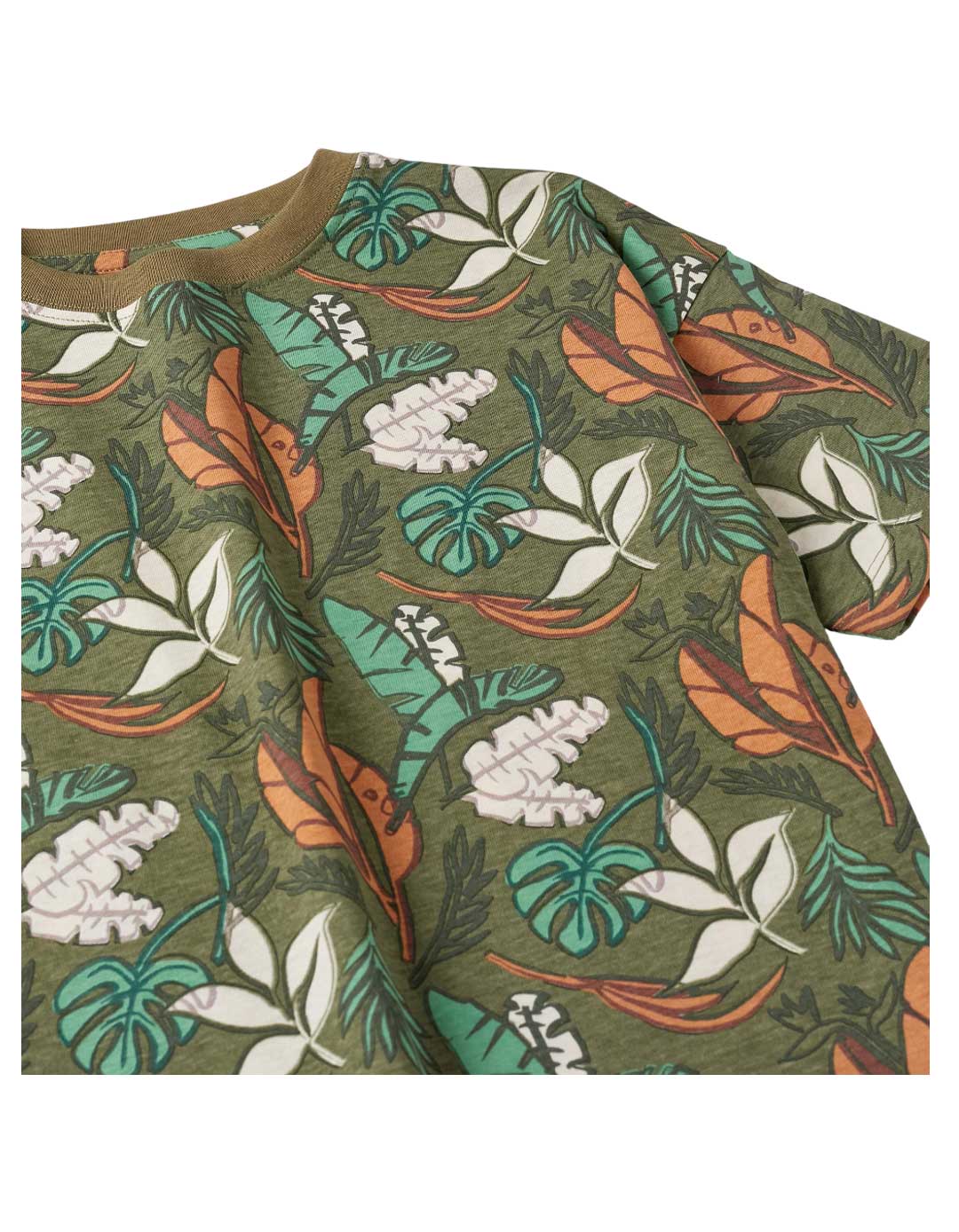 Παιδική μπλούζα κοντομάνικη για αγόρι, πράσινη, Slim Fit, 100% βαμβάκι.