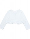 Μπολερό για κορίτσι λευκό,  Regular Fit, 95% βαμβάκι, 5% λίκρα.