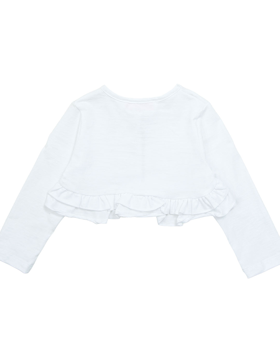 Μπολερό για κορίτσι λευκό,  Regular Fit, 95% βαμβάκι, 5% λίκρα.